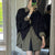 Irregular Style Long Sleeved Sweatshirt Loose Shirt Slimming Two-piece Set