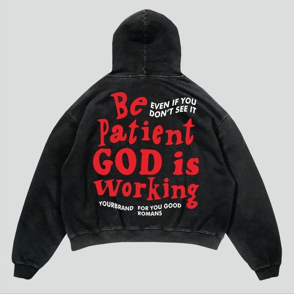 American Retro Letter Print Loose Hoodie