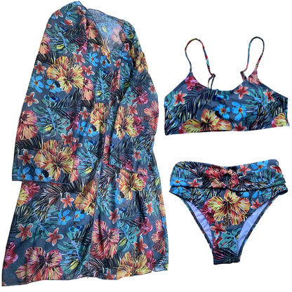 Choichic Badeanzug, hohe Taille, Damen-Bikinis mit Blumendruck