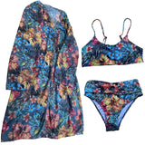 Choichic Swimsuit High Waist Women Bikinis with Flower Printed