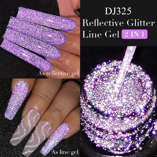 Sliver Metallic Liner Gel Nail Polish Super Bright Mirror