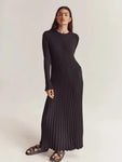 Autumn 2023 Women's Knitted Maxi Dress Elegant Streetwear