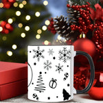 2025 1pc Black Santa Claus 3d 11oz Ceramic Mug With Handle