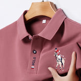 Comfortable Embroidered Short Sleeved Polo Top For Summer