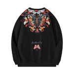 Winged Elegance Butterfly Print Men Harajuku Sweatshirt Vintage Hip Hop Style