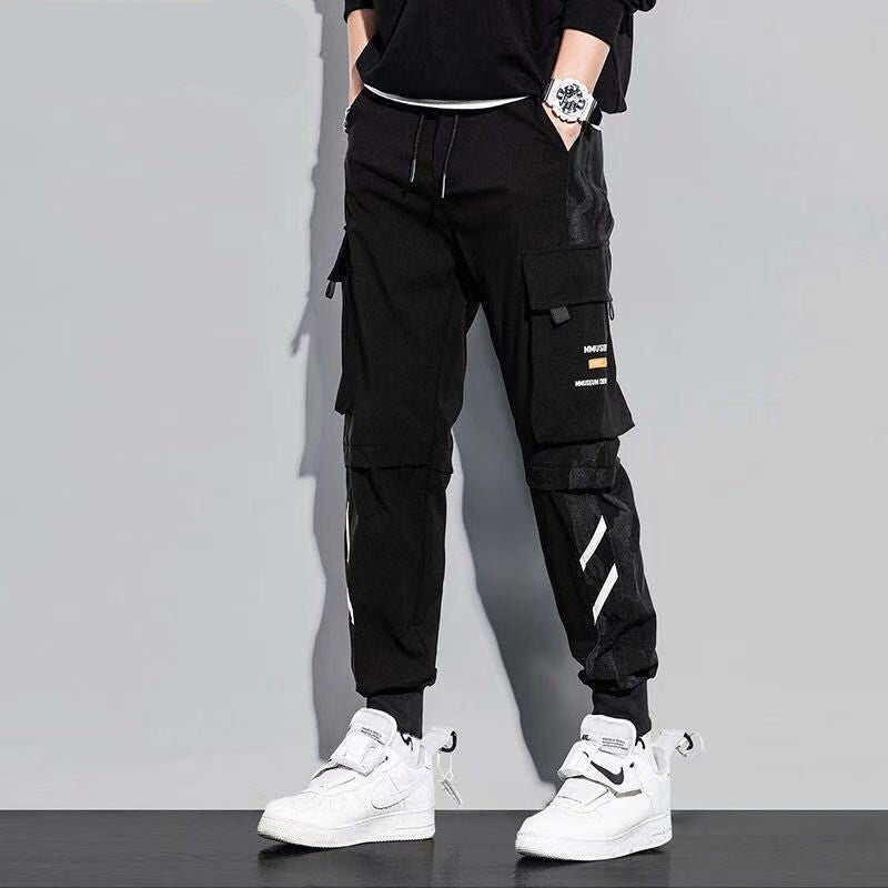 Hip Hop Cargo Pants Harem Men Streetwear Cotton Fashion Harajuku