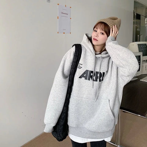 Lux Winter Collection Thick 100% Cotton Hoodies for Women Oversized Style Street