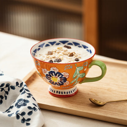 Mug Flower Breakfast Oatmeal Cup Ceramic Milk Coffee