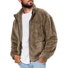 Men’s Fleece Stand Collar Jacket – Warm Full Zip Thermal Coat for Fall Winter