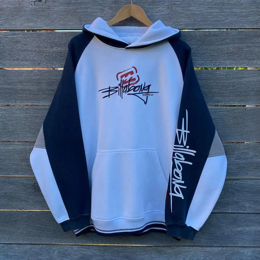 Summer Y2K Contrast Logo Cotton Hoodie Men’s Casual Streetwear