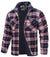 Men’s Plaid Flannel Shirt Jacket – Quilted Lined Winter Cotton Coat with Multi Pockets