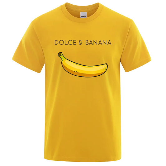 Doice Banana Print-Oberteile für Herren, lässig