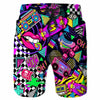 Colorful Graffiti Swim Trunks Men 80s 90s Street Style Pants