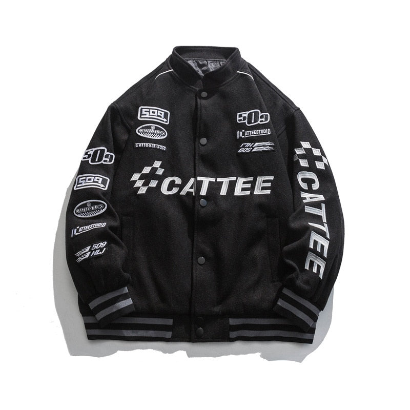 jacket loose  high arcade car embroidered men baseball