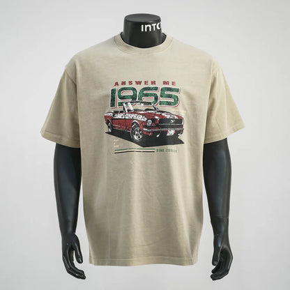 2025 Men’s Retro Racing Culture Print Short-Sleeve T-Shirt Casual Top