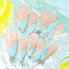 10pcs Gold Metallic 3D Press-On Almond Fake Nails