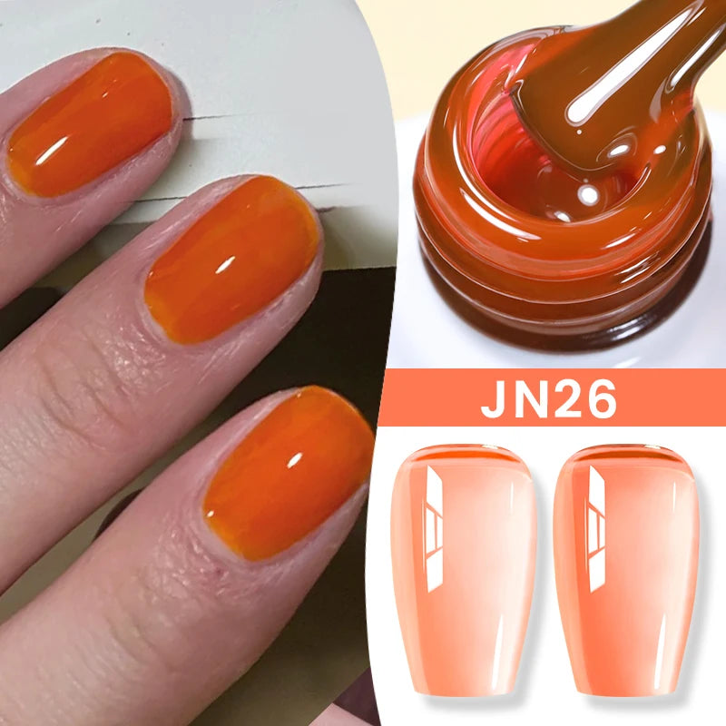 Jelly Nude Gel Nail Polish 10ml Light Pink Peach Translucent Color UV