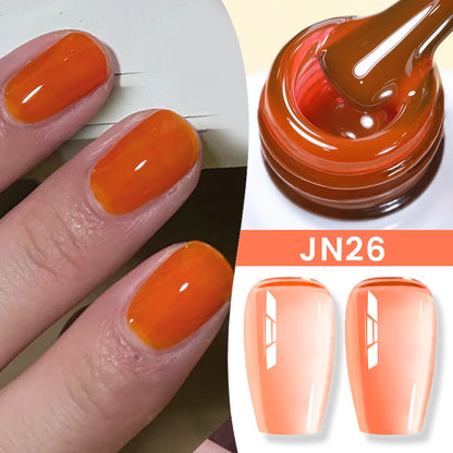 Jelly Nude Gel Nail Polish 10ml Light Pink Peach Translucent Color UV
