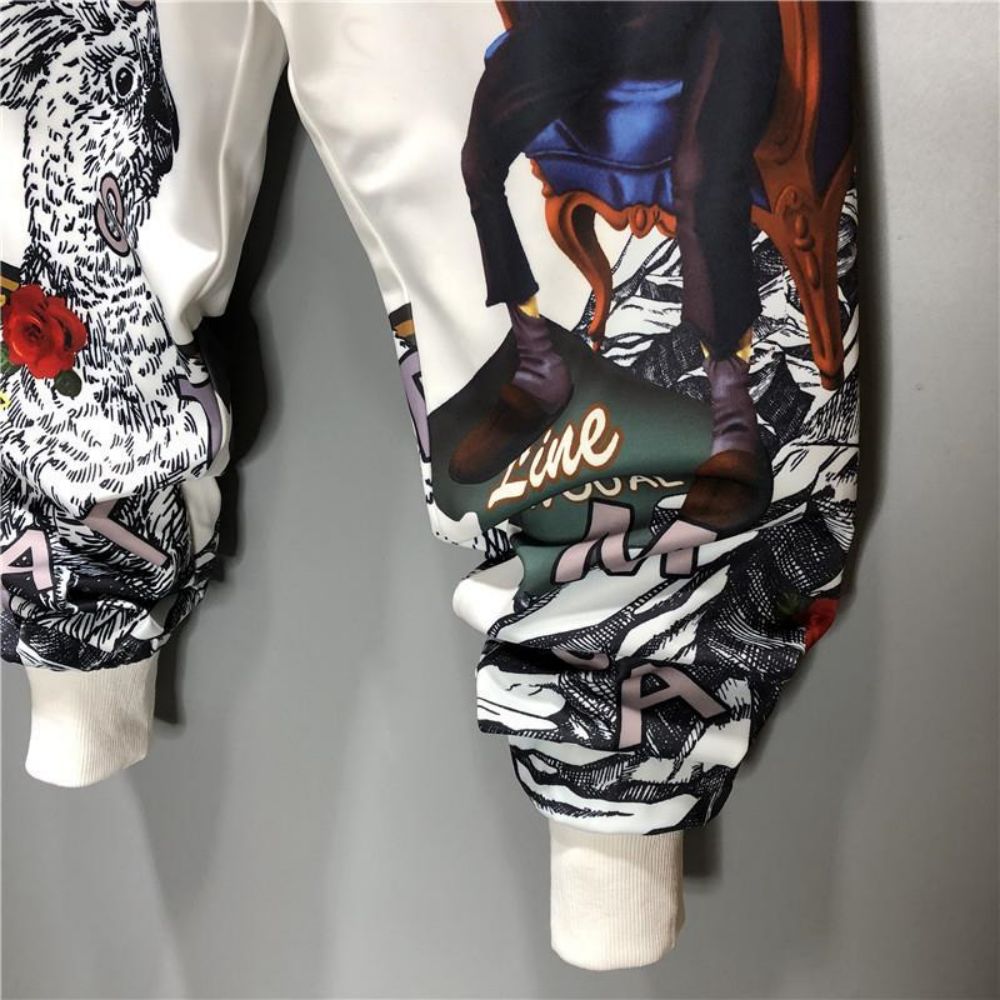 Men Pants Harem Joggers Patchwork Elastic  Hip Hop Printed  Streetwear Harajuku