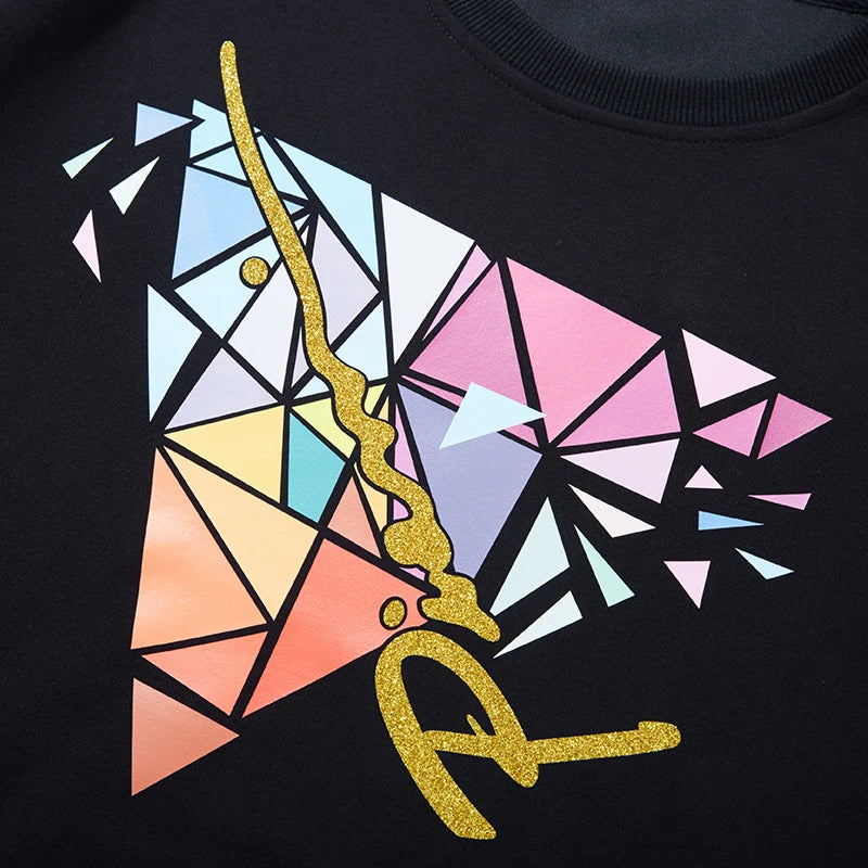 Big & Tall 3XL-12XL Hoodie for Men Triangle Print Fall Street Style