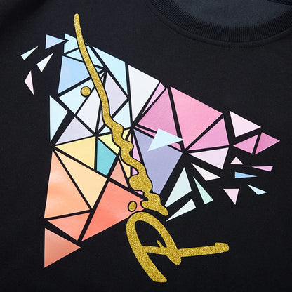 Big & Tall 3XL-12XL Hoodie for Men Triangle Print Fall Street Style