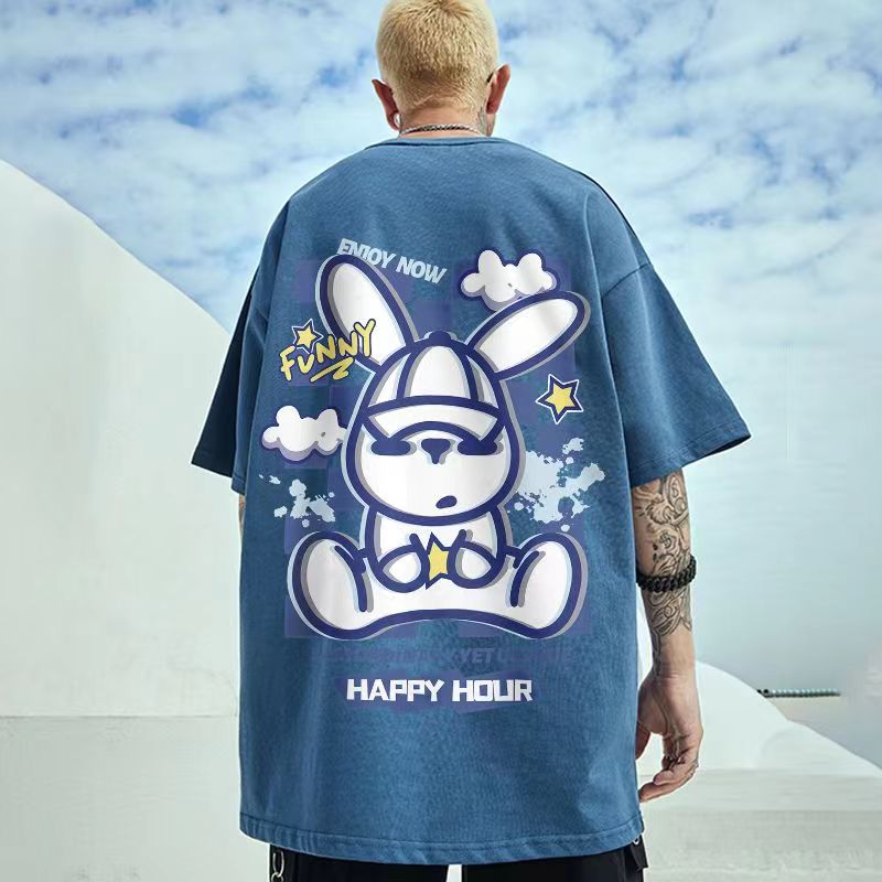 Men T-Shirt Hip Hop Funny Cartoon Fashion Casual