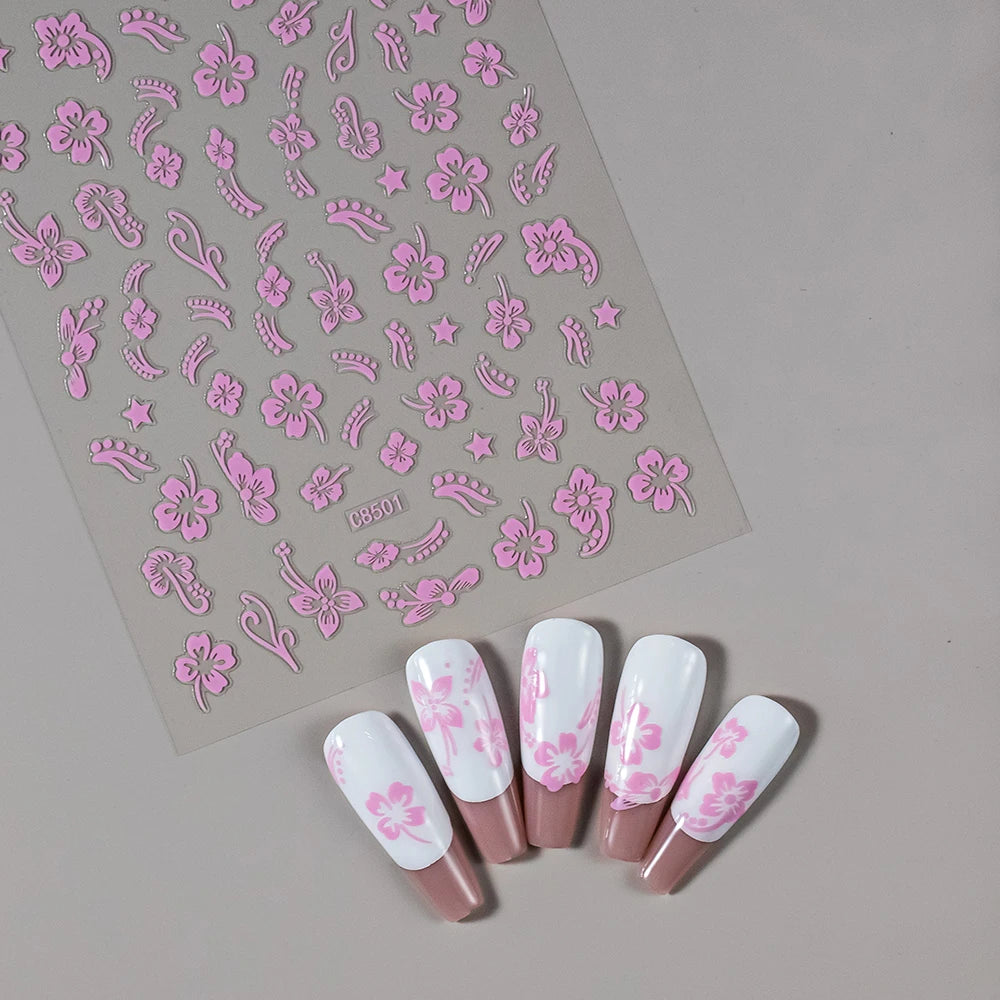 3D Gold Heart Nail Art Stickers