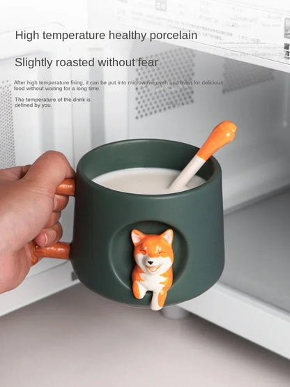 Ceramic Spoon Mug Couple Water High Value Office Coffee Tea Cups