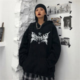 Gothic Letter Y2k Hooded Sweatshirt Pullovers Punk Grunge