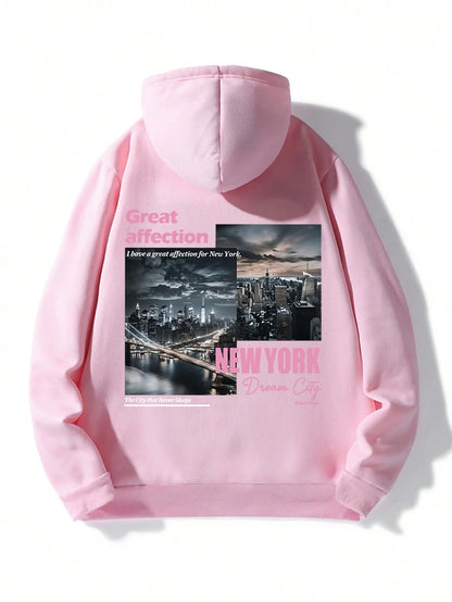New York Hoodie Women Fashion Oversize Streetwear Top