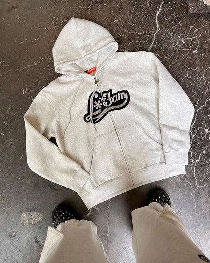 Vintage Zip Hoodie Y2K Streetwear for Women