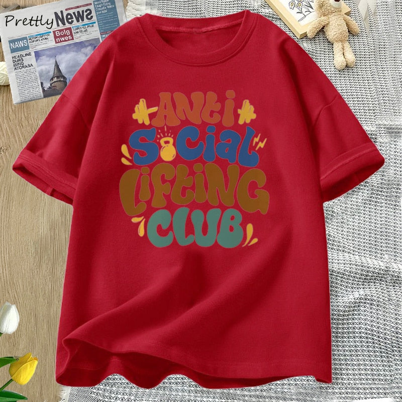 Women's Streetwear T-shirt with Anti Social Lifting Club