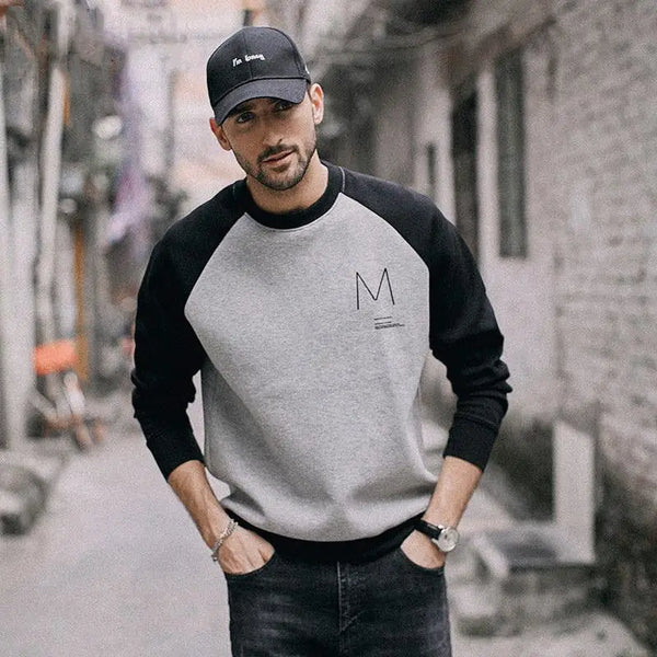 Sweatshirt Men's Autumn and Winter Raboss Sleeve Contrasting