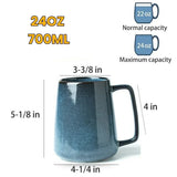 24 OZ Large Coffee Mugs, Tall Ceramic Cup with Handle