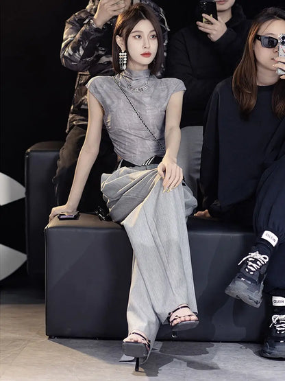 2024 Beliebter Anzug für Damen im Design mit hoher Taille und Mop-Hose