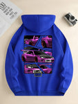 2024 Men's Car Print Loose Hoodie Casual Pullover