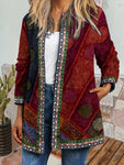 Vintage Y2K Ethnic Cardigan Printed Jacket Coat with Pockets