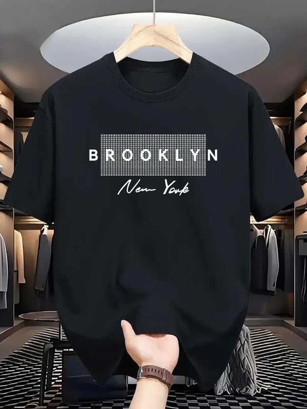 Brooklyn, NY Men's T-Shirt Crew Neck Slightly Stretchy Fabric