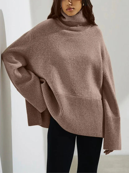 Women’s Oversized Turtleneck Sweater Loose Knit