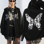 Y2K Oversize Schmetterling Hoodie Sweatshirt Harajuku