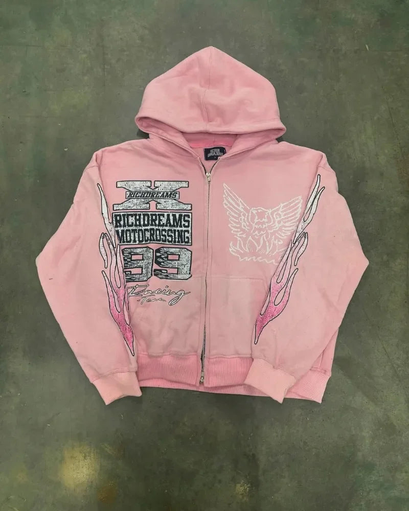 Rich Dreams Green Zip-Up Hoodie