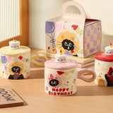 Birthday Gift Cake Cup Girl Cute Cat Holiday Gift Mugs Coffee Cups