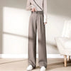 Womens Wool Pants High Waist Straight Leg Thickened Winter Trousers