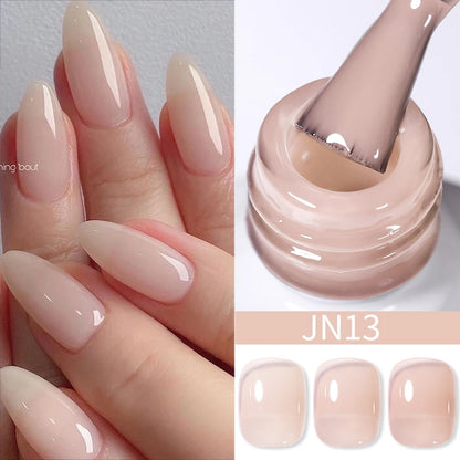 Jelly Nude Gel Nail Polish 10ml Light Pink Peach Translucent Color UV