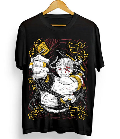 Tengen Uzui T-shirt Demon Slayer Kimetsu No Yaiba Hashira Black