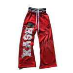 Retro Printed Patch Sweatpants