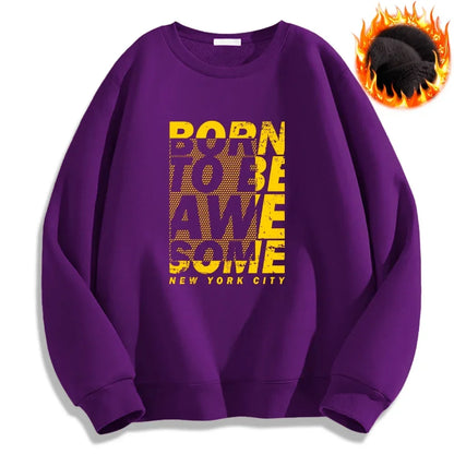 Born To Be A We Some Letter Printed Sweatshirt  Cozy Loose Pullover