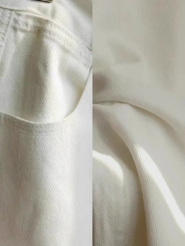 High Waisted White Jeans Women Plus Size Wide Leg Loose Spring Pants