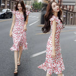 Dresses for Women 2024 Midi Kawaii Woman Cute Printing Fancy White Fairy Retro Fashion