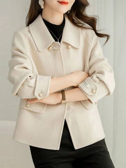 Women's Elegant Short Coat - Winter Office Outerwear Jacket